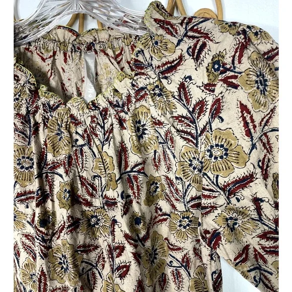 NEW Mata Traders Yashvi Dress printed floral tan S - Picture 5 of 8